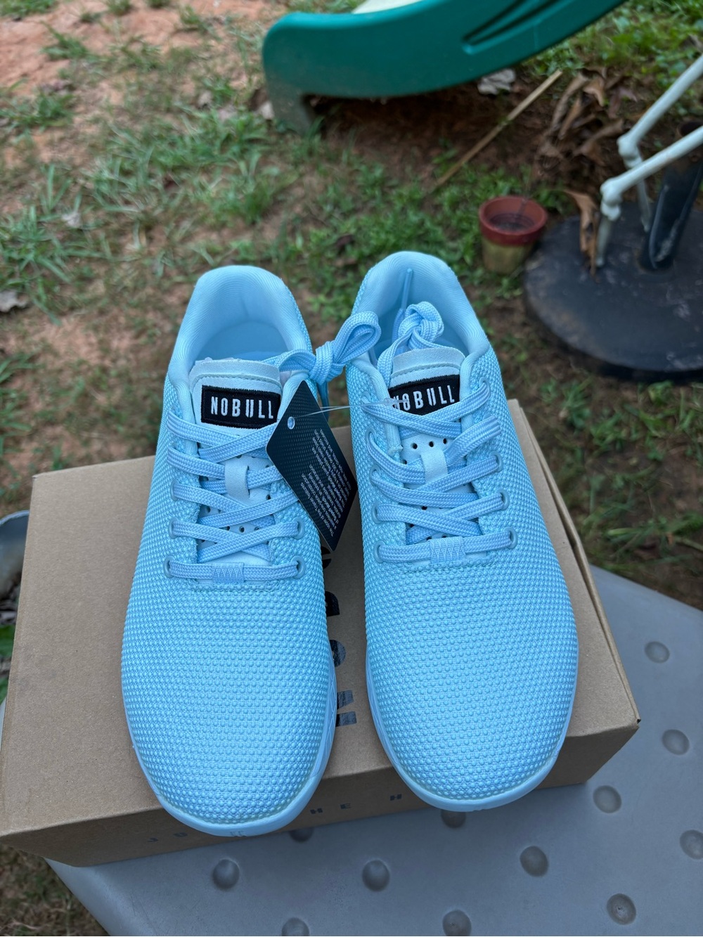 NOBULL Light Blue Knit Athletic Shoes UNISEX MENS SIZE 8 WOMEN 9.5